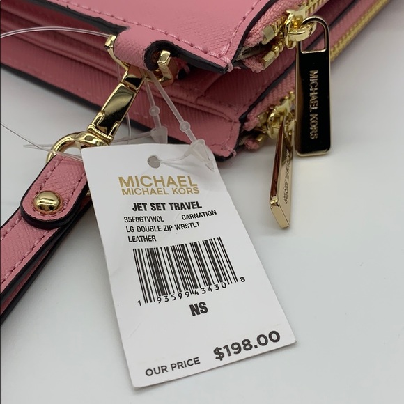 MICHAEL KORS LG DOUBLE ZIP WRISTLET CARNATION - Picture 8 of 8